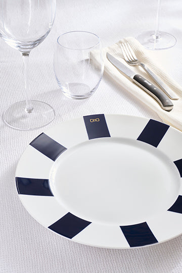 Set of 6 navy plates in Limoges porcelain - Image 1