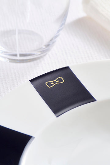 Set of 6 Limoges porcelain navy dessert plates - Image 3