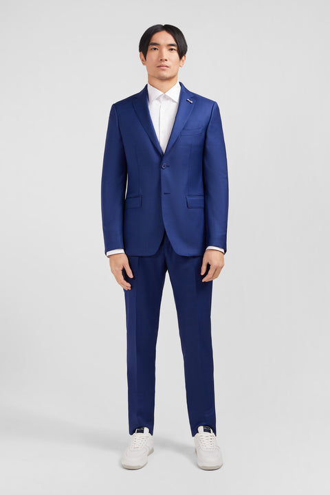 Slim-fit suit in blue wool - Image 2