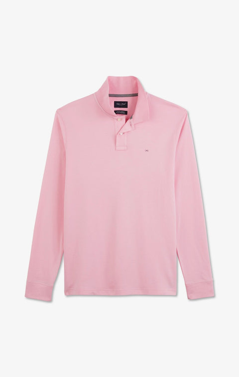 Pink cotton polo with contrasting neck - Image 2