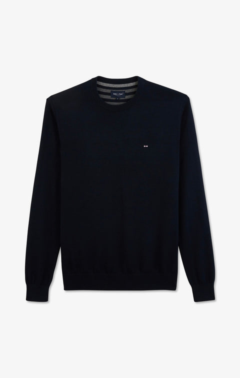 Crew navy blue cotton jumper - Image 2
