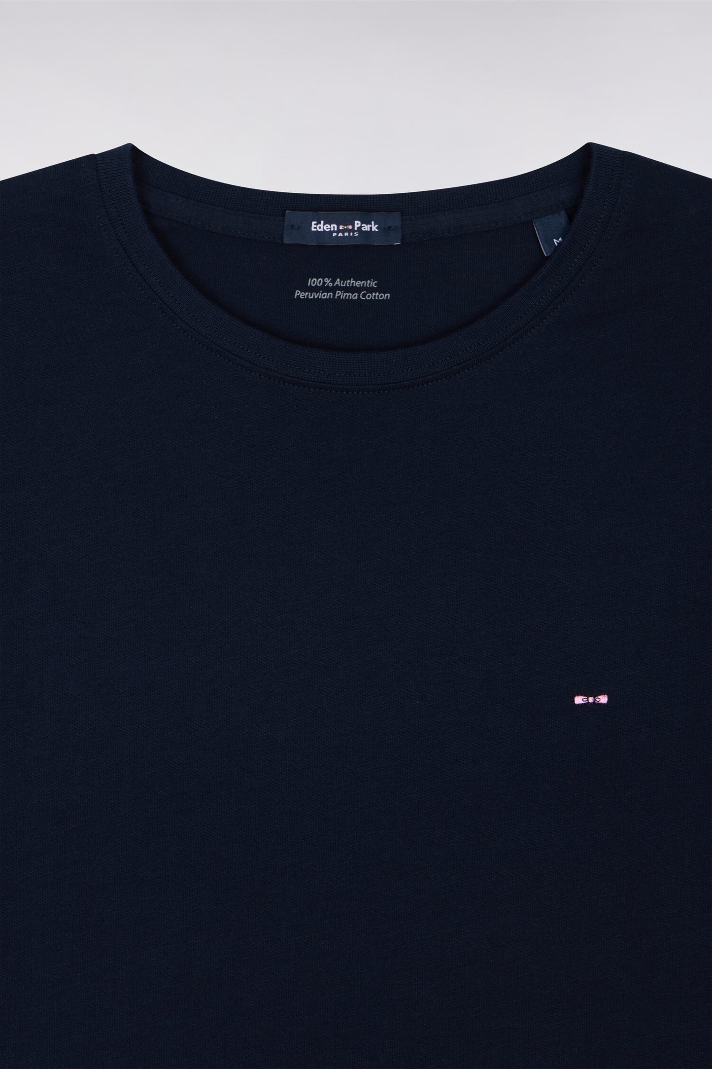 Crew neck navy blue pima cotton t-shirt
