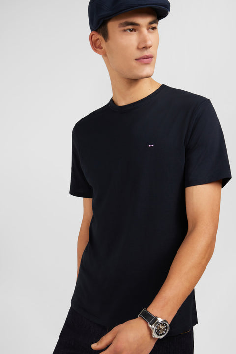Crew neck black pima cotton t-shirt - Image 3
