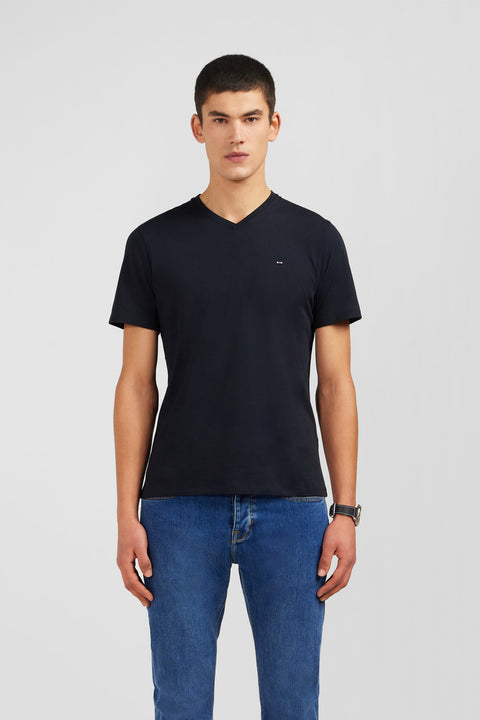 V-neck black light pima cotton t-shirt - Image 3