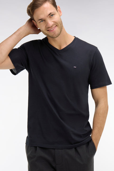 V-neck black light pima cotton t-shirt - Image 1