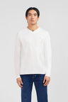 Long sleeved white V neck t-shirt