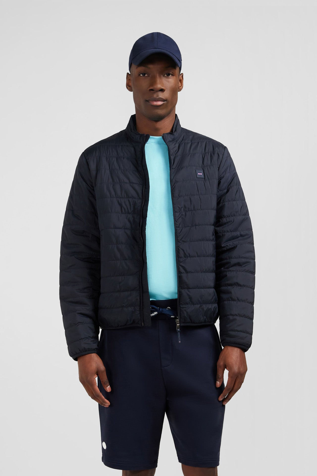 Lightweight, long-sleeved puffa jacket in dark blue