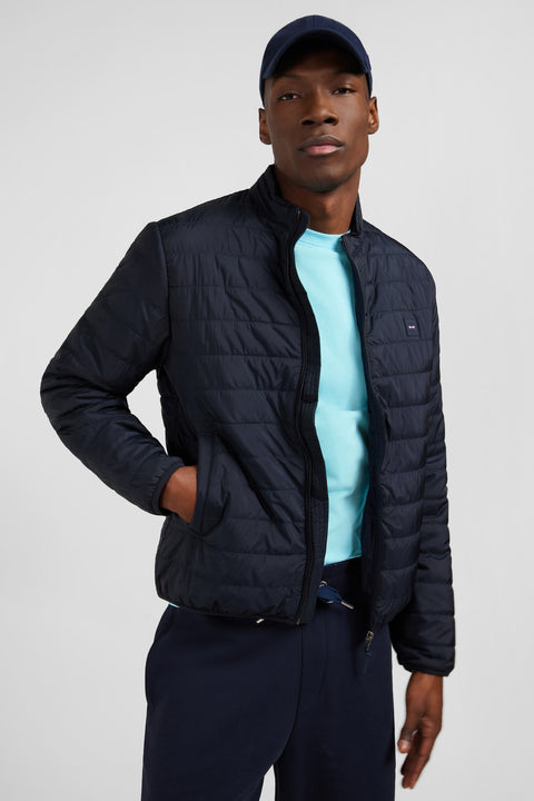 Lightweight, long-sleeved puffa jacket in dark blue - Image 1