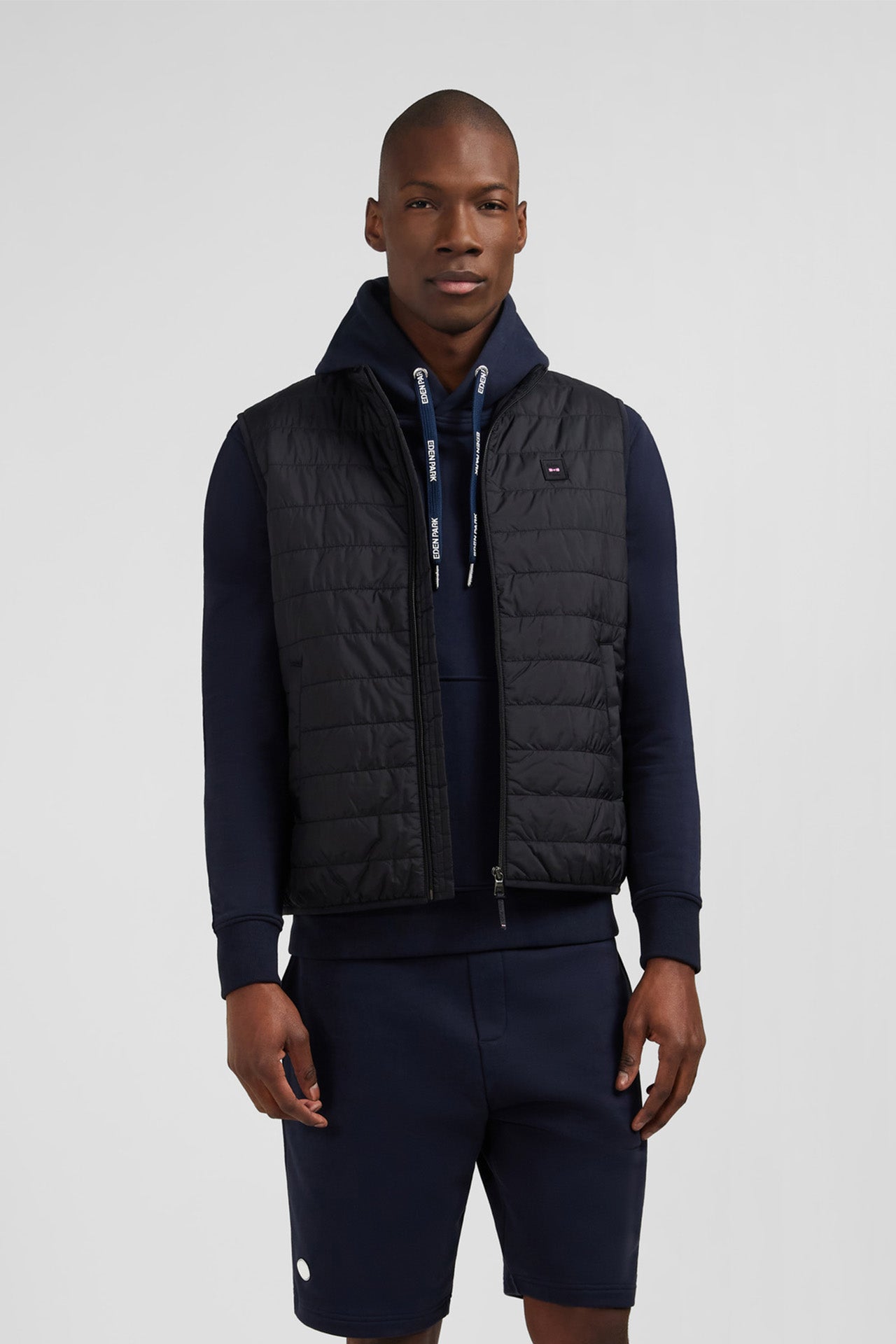 Black sleeveless down jacket