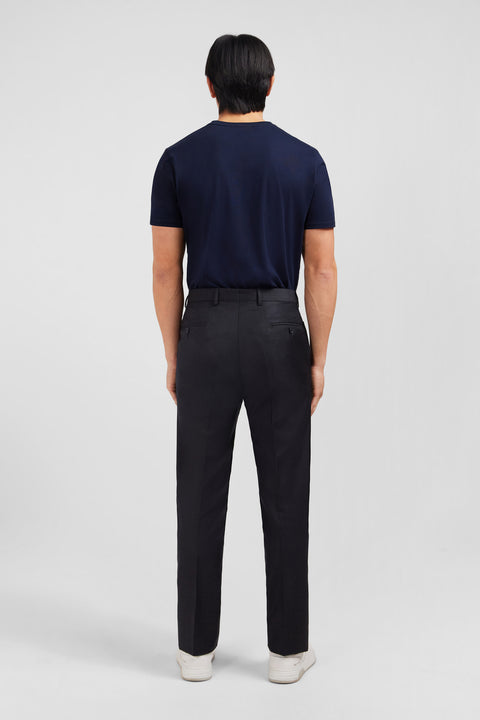 Regular dark grey wool trousers with broken fold - Image 3