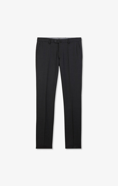 Slim dark grey wool trousers with broken fold - Image 2