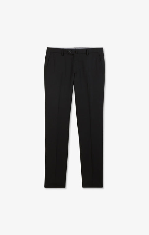 Slim black wool trousers with broken fold - Image 2