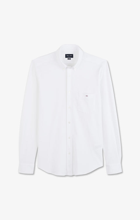 White cotton pinpoint shirt - Image 2