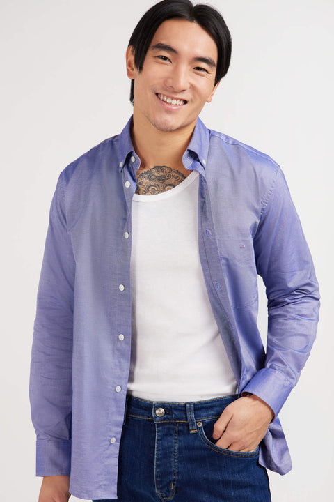 Navy blue cotton shirt - Image 1
