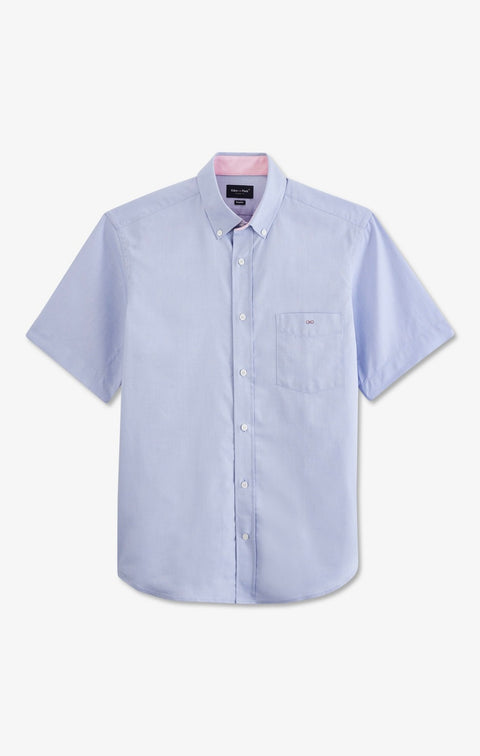 Short sleeved blue cotton shirt - Image 2