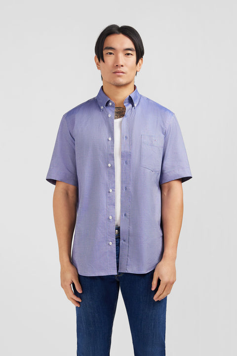 Short sleeved navy cotton shirt - Image 3