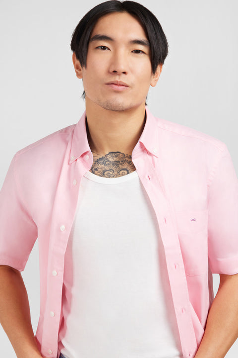 Short sleeved pink cotton shirt - Image 1
