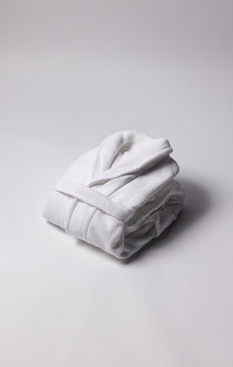 Embroidered white cotton terry bathrobe - A SHOOTER - Image 1