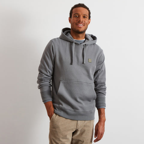 Hooded sweatshirt in khaki fleece - Image 1