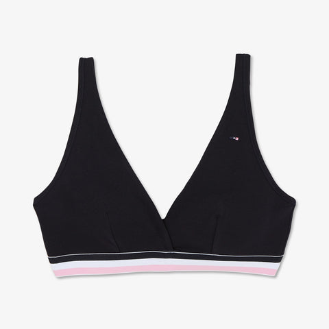 Dark blue triangle bra with contrasting band - Image 1