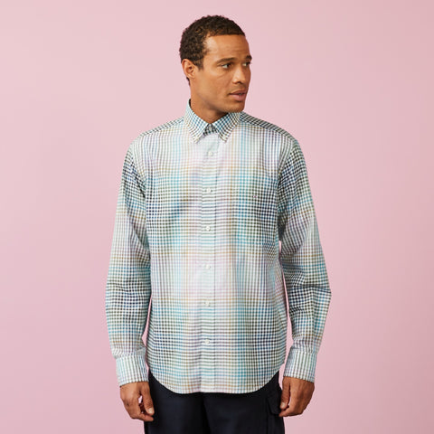 Multicolour tie dye checked shirt - Image 1