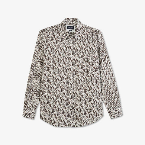 Poplin shirt with an autumn flowers motif - Image 2