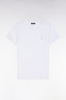 Round-neck T-shirt in lightweight white Pima cotton jersey, straight cut