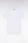 V-neck T-shirt in lightweight white Pima cotton jersey, straight cut