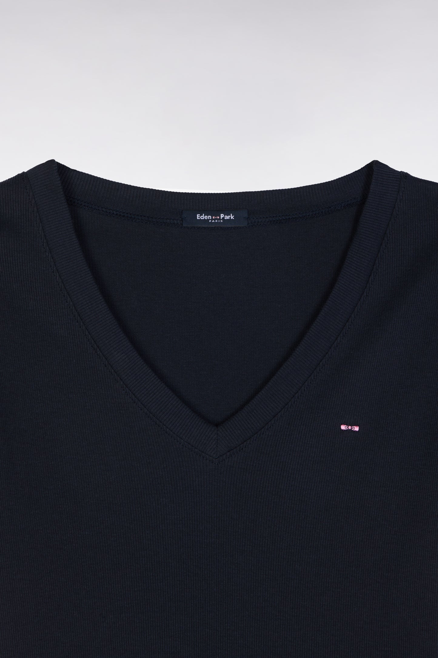 Pima cotton t-shirt chopped navy cut adjusted