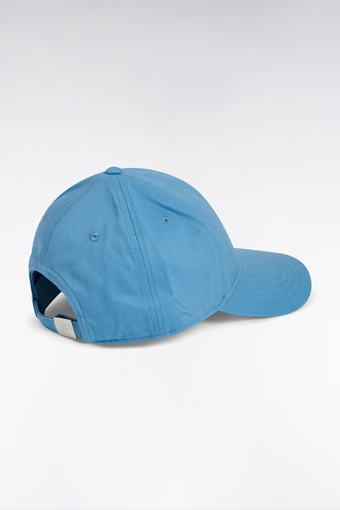 Sky blue cotton twill cap with bow tie embroidery - Image 2