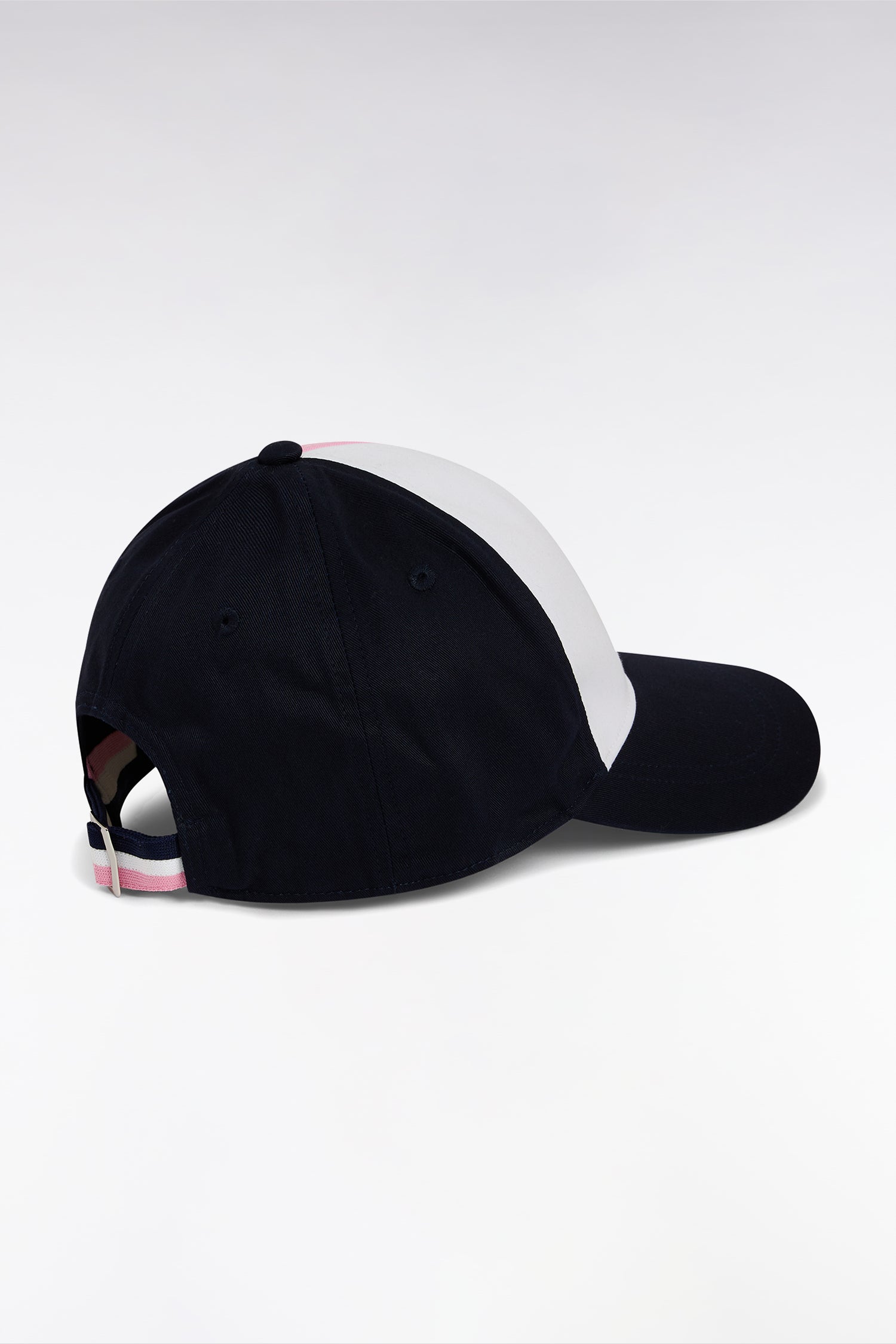 Casquette tricolore en twill de coton rose