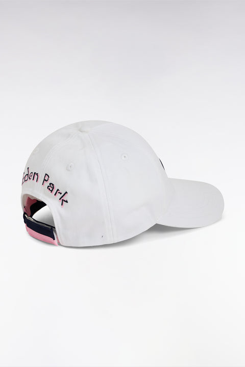 White cotton twill cap with two-tone embroidery - Image 3