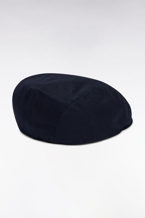 Beret cap in navy cotton twill - Image 3