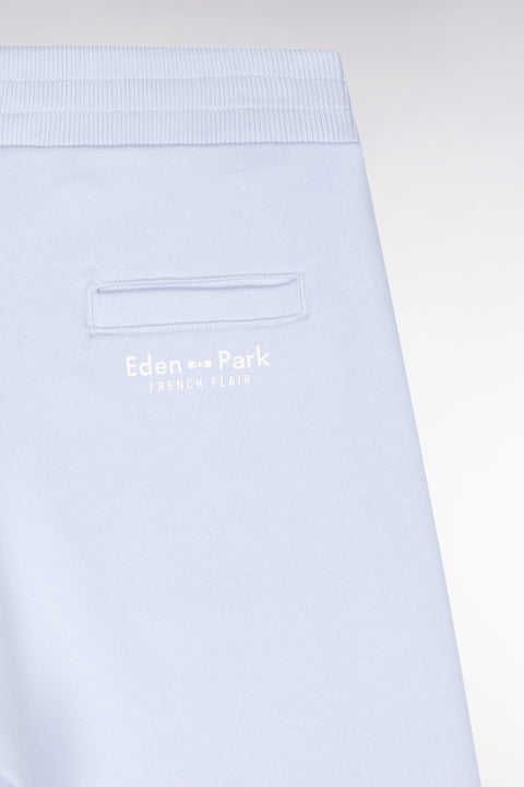 Straight-fit sky blue cotton fleece shorts - Image 2