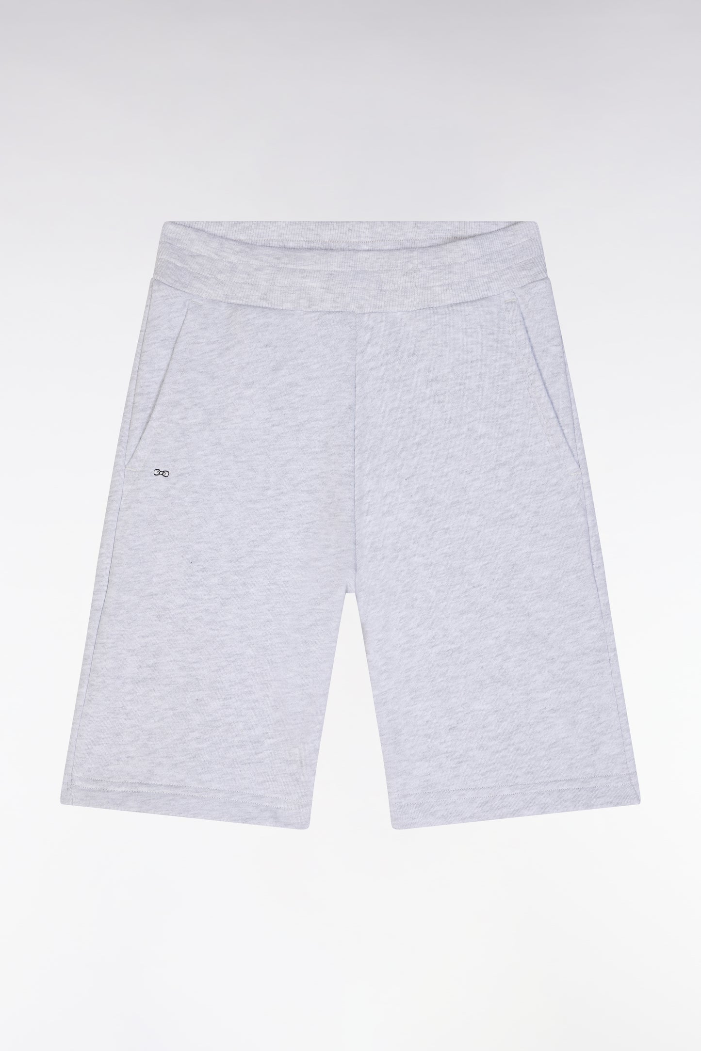 Short en molleton coton gris coupe droite