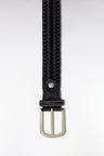 Navy braided leather belt