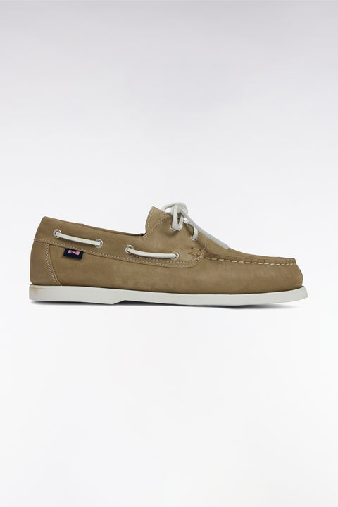 Camel suede leather boat shoes style loafers - Image 1