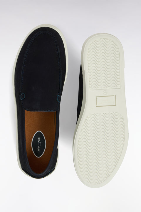 Loafers with sneakers soles in navy suede leather - Image 3