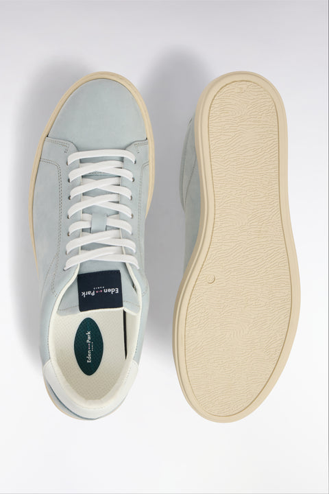 Light grey suede leather low-top sneakers - Image 3