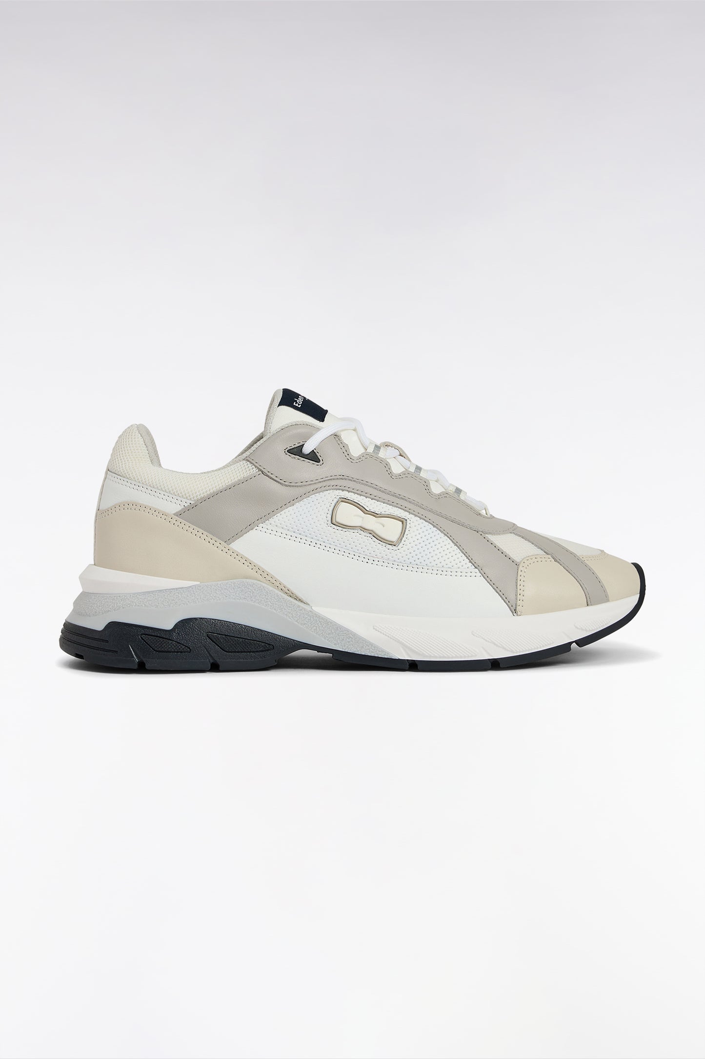 Wide white leather sneakers