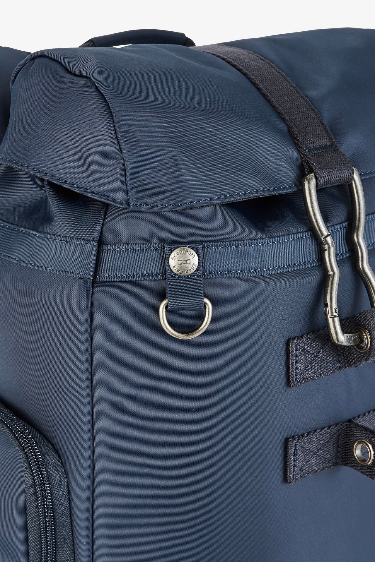 Navy blue rucksack with multiple pockets