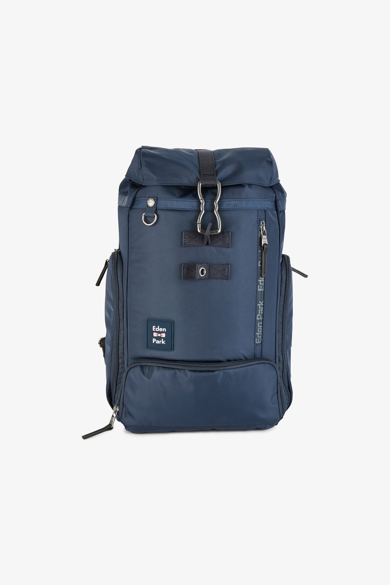 Navy blue rucksack with multiple pockets