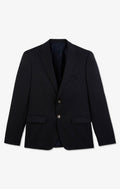 Slim fit navy blue 100% wool blazer