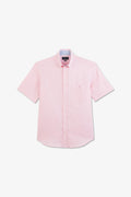 Short sleeved pink cotton shirt