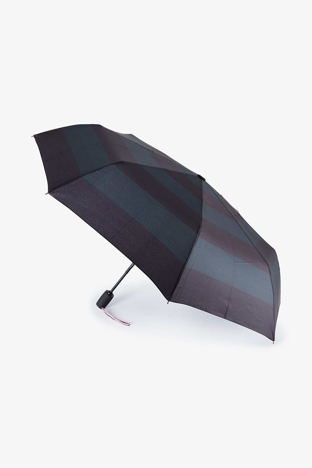 Navy folding umbrella with stripes