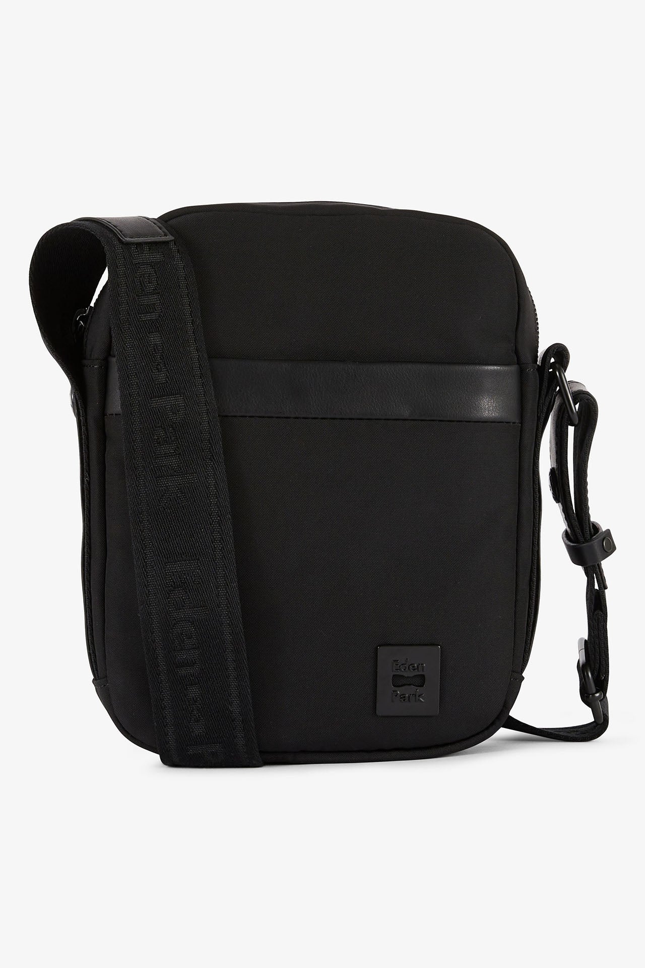 Black plain messenger bag