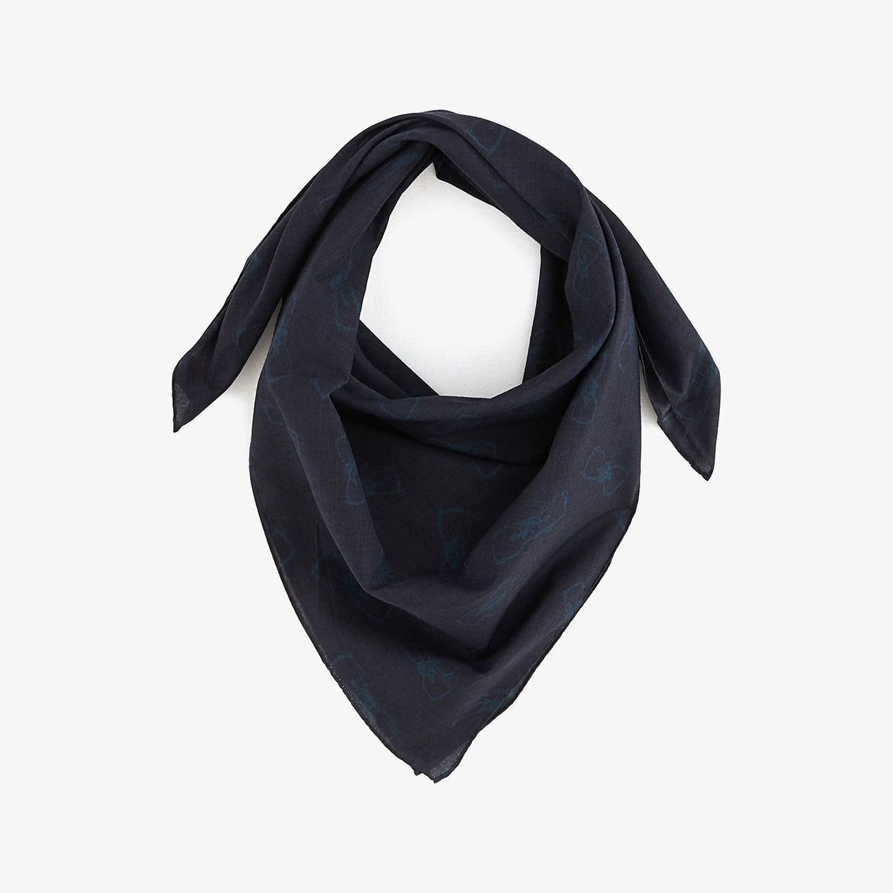 Navy blue bow scarf