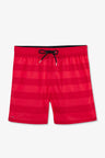 Red striped swim shorts