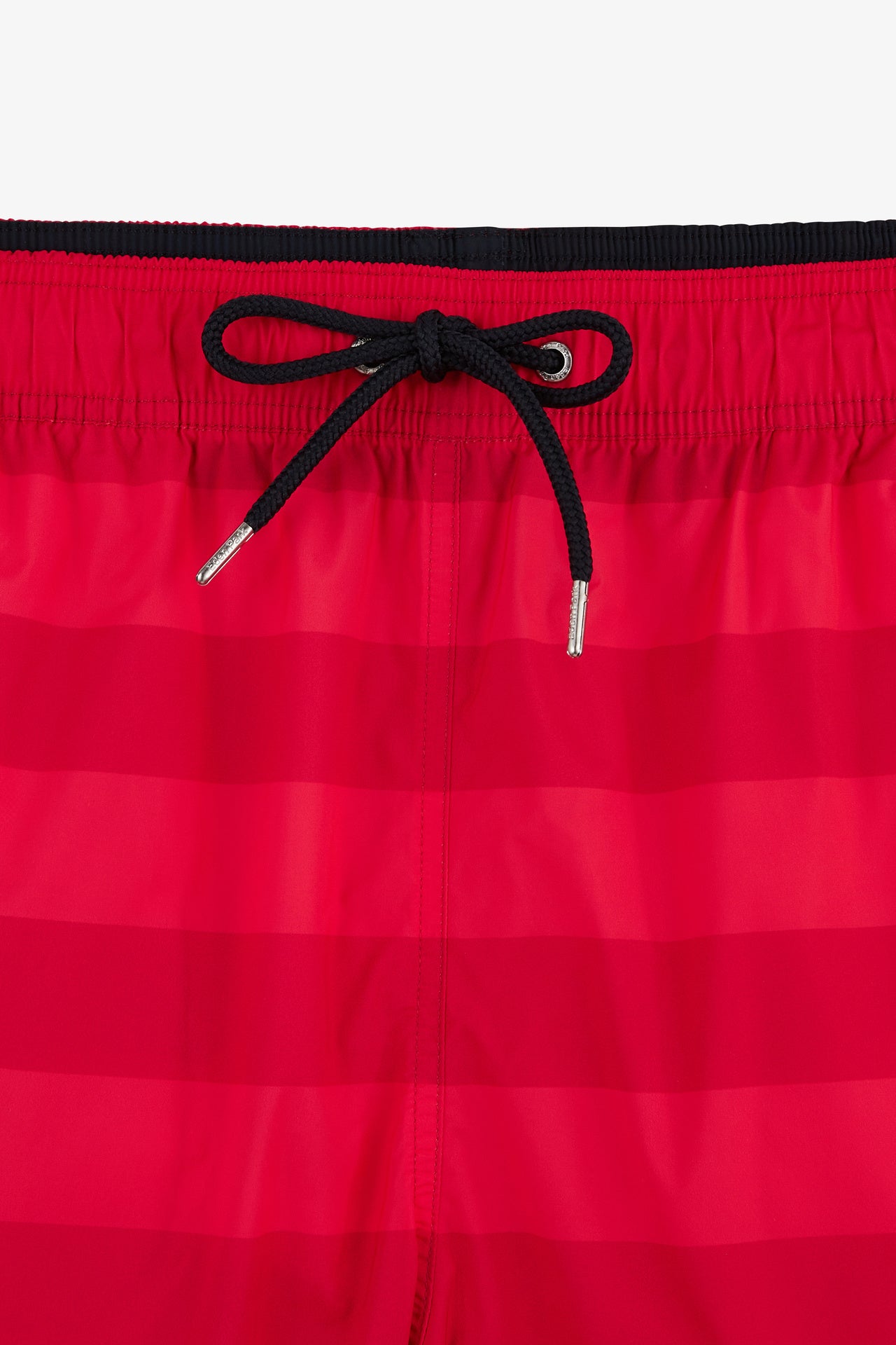Red striped swim shorts