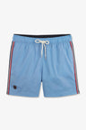 Swim shorts with tricoloured stripes
